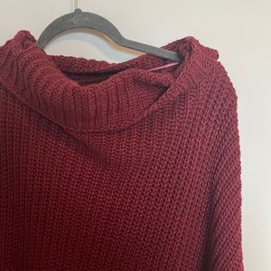 Free people Swim Too Deep turtleneck in maroon medium